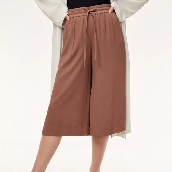 Aritzia Babaton Luiz Pant Cropped Wide-Leg Cullotte Women's Small - Picture 2 of 11